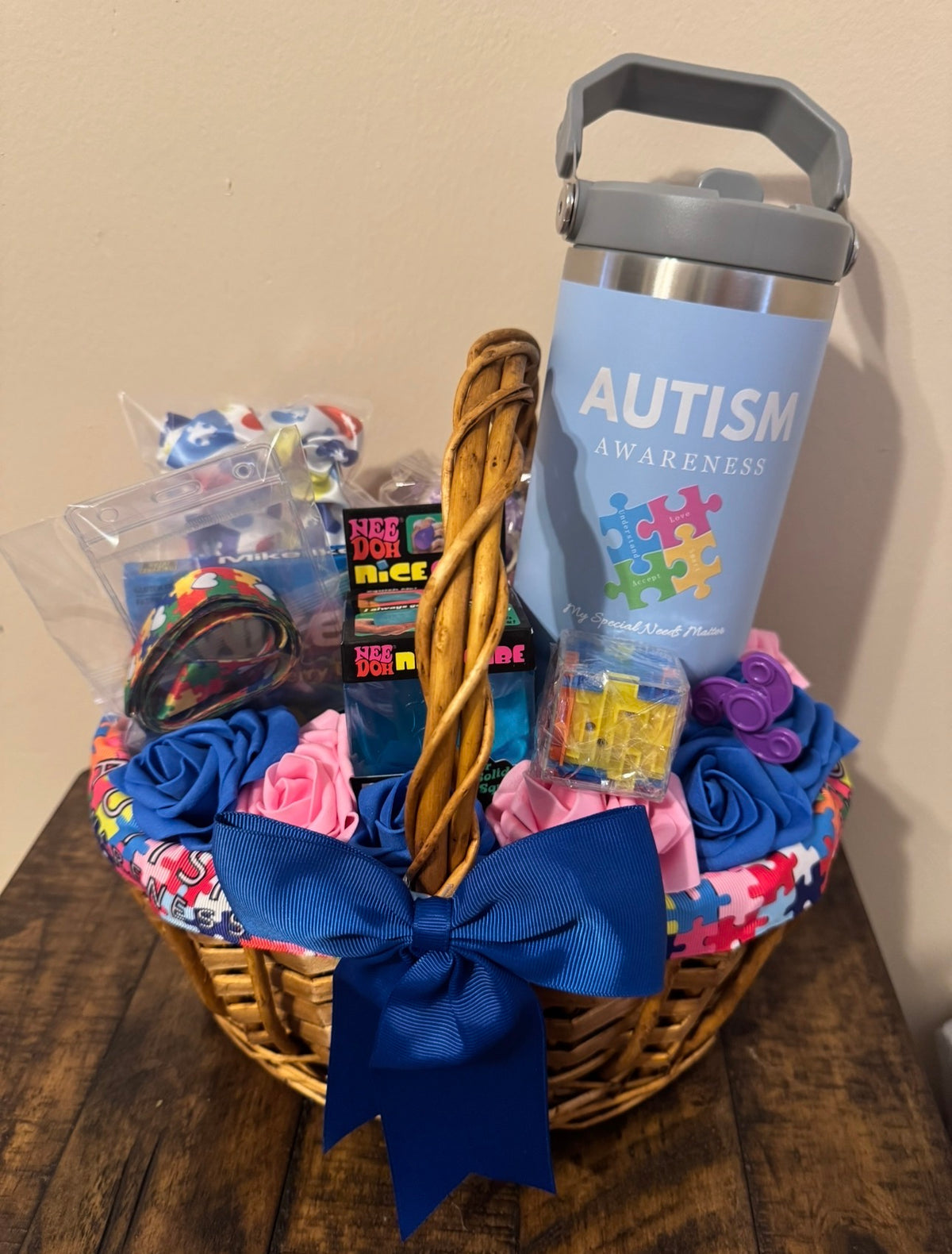 Autism awareness sensory basket