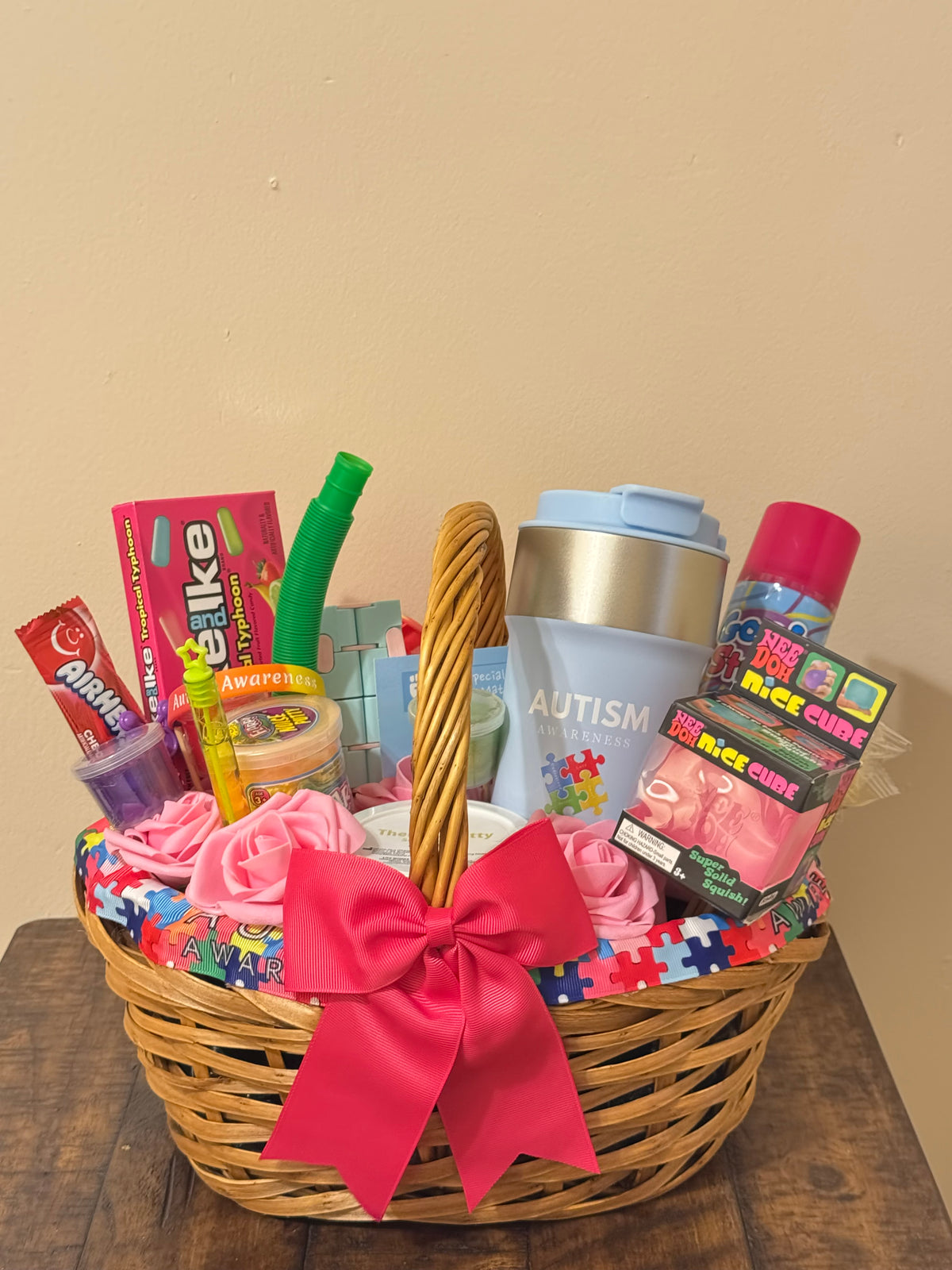 Autism awareness sensory basket