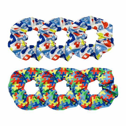 Autism Awareness scrunchies/hair ties